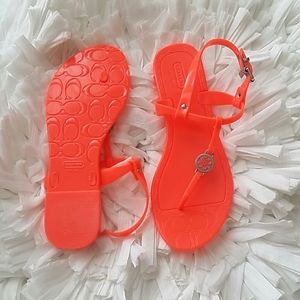 coach jelly sandals orange
